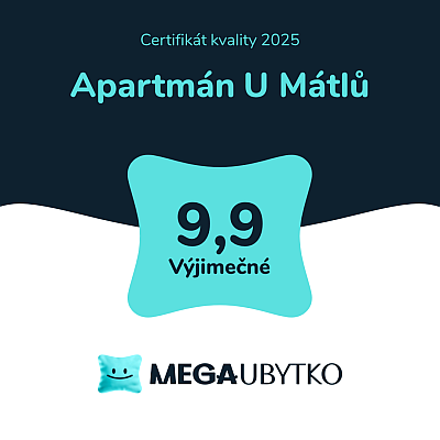 Certifikát kvality 2025 od Megaubytko: hodnocení 9,9 – Výjimečné